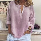 Women's Casual Loose-fit Button Long Sleeve Linen Shirt