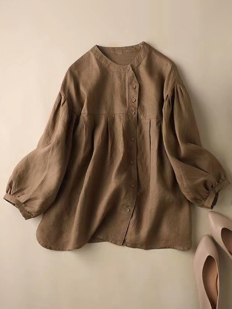Vintage Button Down Linen Cotton Comfy Shirt