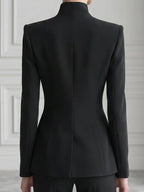 Sculptural Floral Appliqué Tailored Blazer