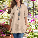 Comfortable And Casual V-Neck Long Sleeved Shirt
