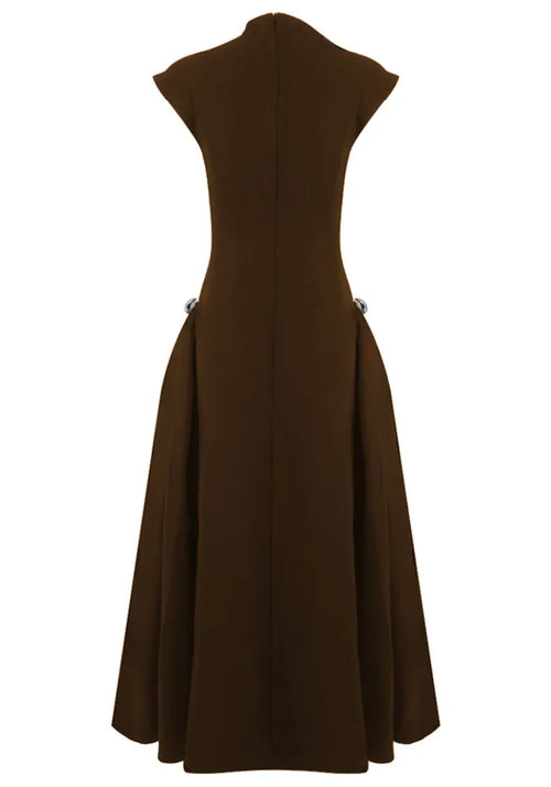 A Line Maxi Dress Brown
