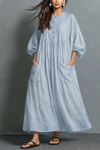 Casual Linen And Cotton Dress