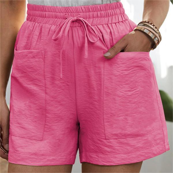 Solid Two Pockets Loose Casual Short Pants