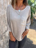 Retro Linen Casual T-Shirt