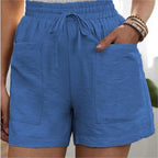 Solid Two Pockets Loose Casual Short Pants