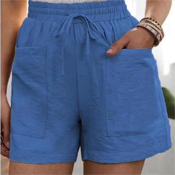Solid Two Pockets Loose Casual Short Pants