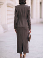 Belted Blazer And Maxi Dress Set