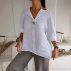 Women's Casual Solid Color Cotton Shirt