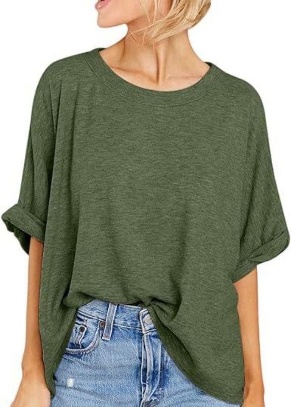 Women's plus-size casual short-sleeved loose T-shirt top