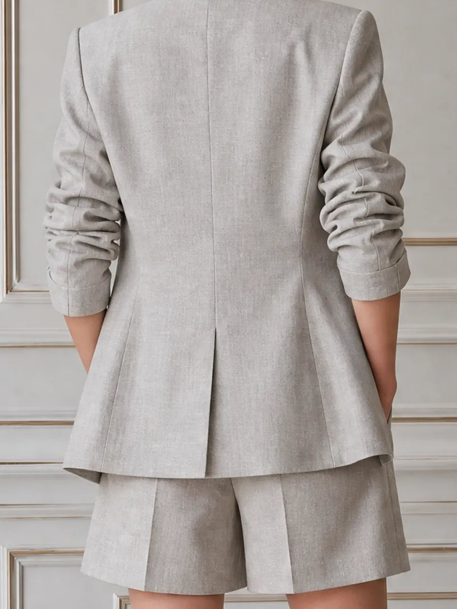 Stockholm Style Preppy Blazer & Shorts Set