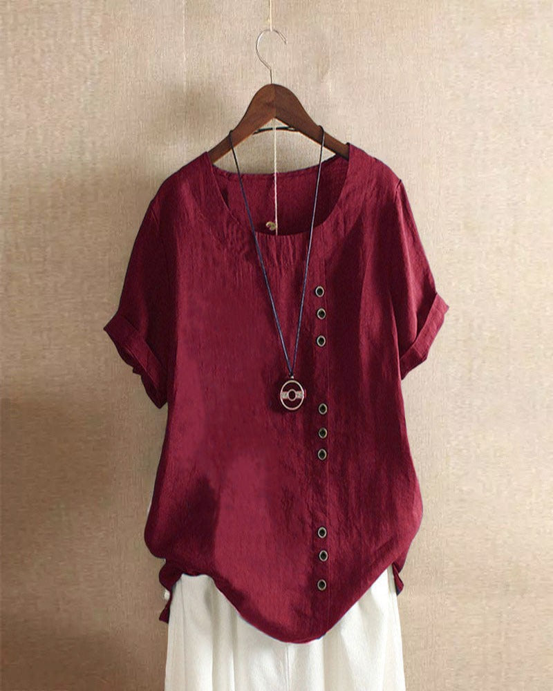 Beatrice | Women¡ ̄s Summer Button Detail Casual Blouse