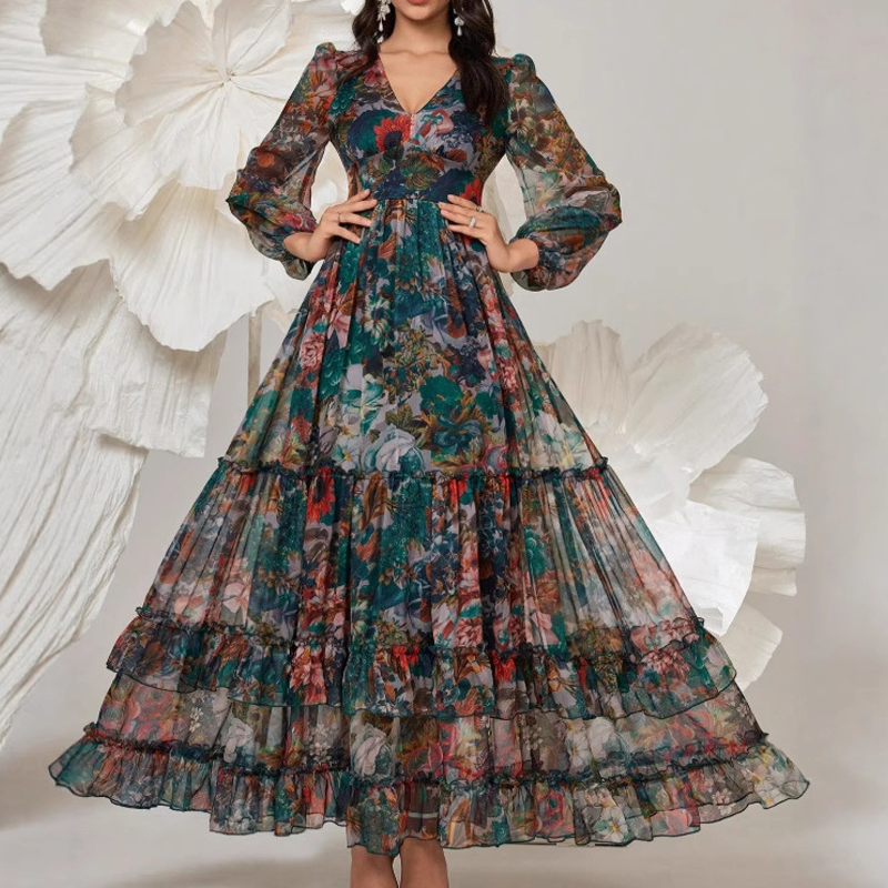 Light & Airy Dress – Floral Print, V-Neck