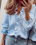 Long Sleeve Ruffled Shirt