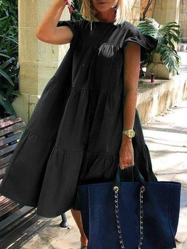Women Summer Sundress Holiay Vintage Ruffled Party Dresses