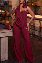 Women's Elegant Floral Asymmetric Vest Pants Two-Piece Set