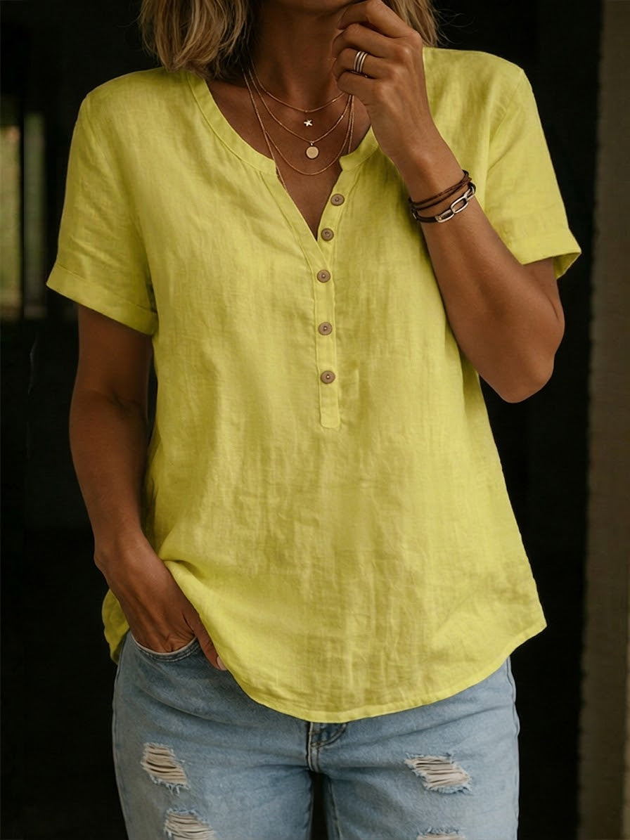Casual Linen And Cotton Tops