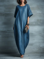 Women's Casual Simple Style Loose Denim Dress