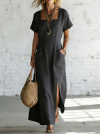Women's Casual Comfortable Fit Slit Dress