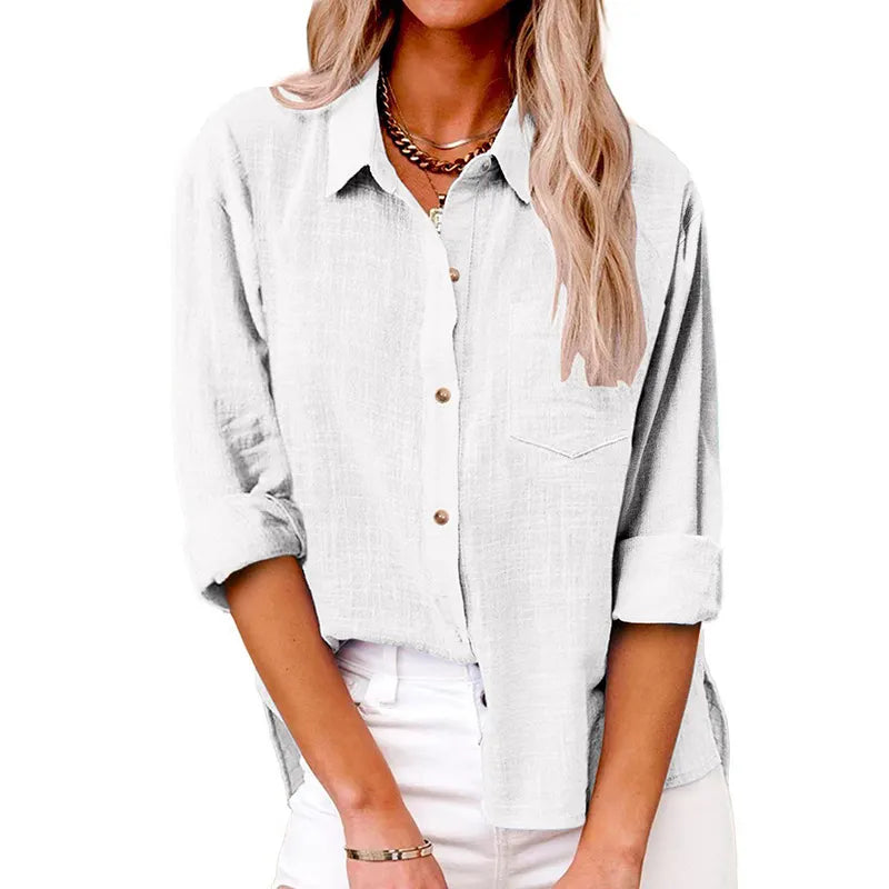 Women's Loose Simple Long Sleeve Shirts