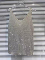 Stylish, Sparkling Rhinestone Knit Vest
