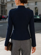 Military-Inspired Double-Breasted Jacket