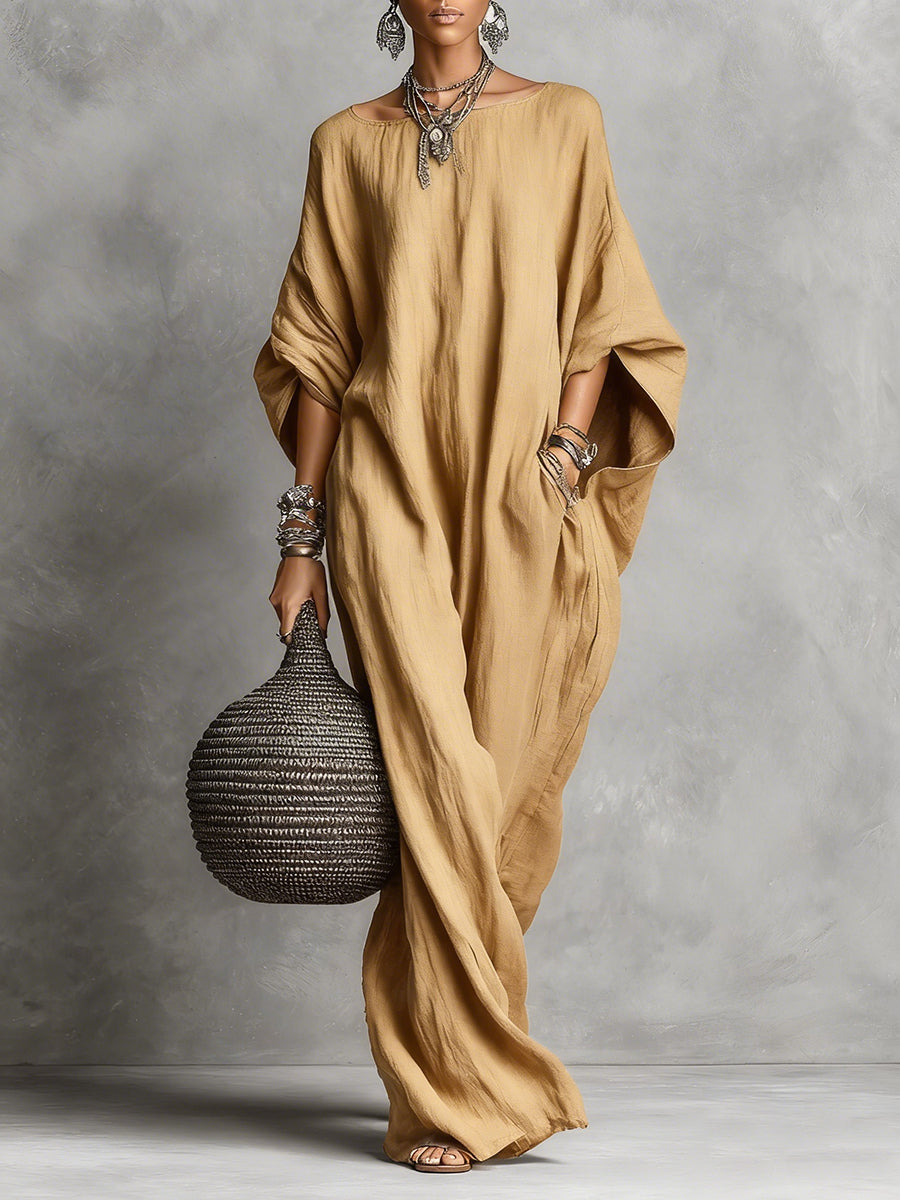 🔥 Limited Time Sale – 55% OFF Minimalist Casual Sleeveless Cotton And Linen Long Dress