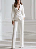 Textured Double-Breasted Tailored Blazer And Trouser Set