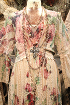 Lead Singer Taupe Big Rose Maxi Dress