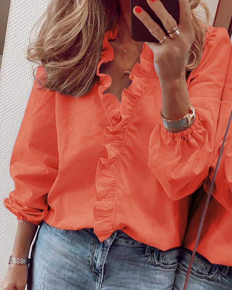 Long Sleeve Ruffled Shirt