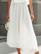 Layered Sleeveless Chiffon Top & Skirt Two-Piece Set