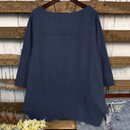 Women's Solid Color Linen Loose Irregular Shirt