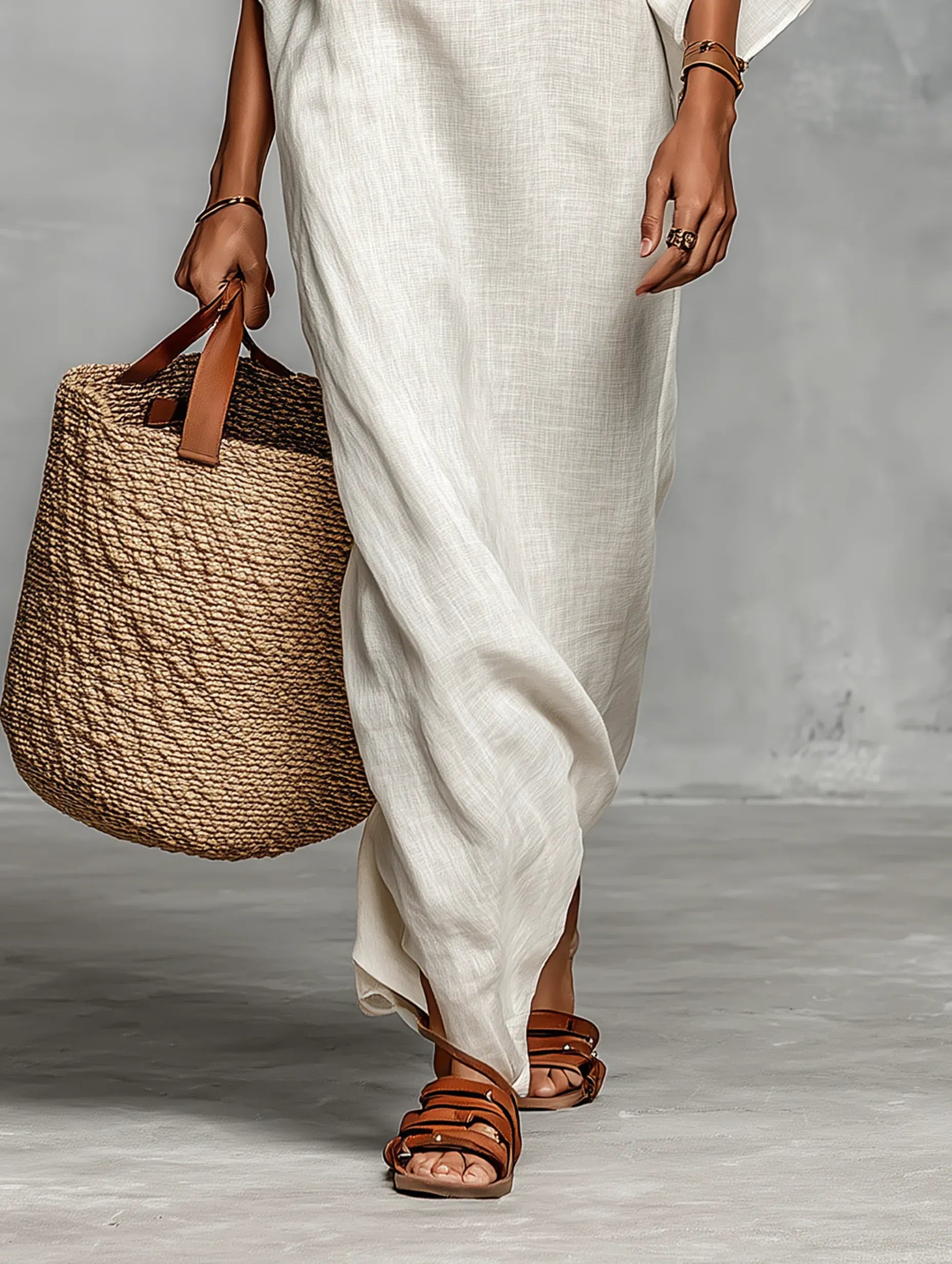 White Off-shoulder Batwing Sleeve Straight Maxi Dress