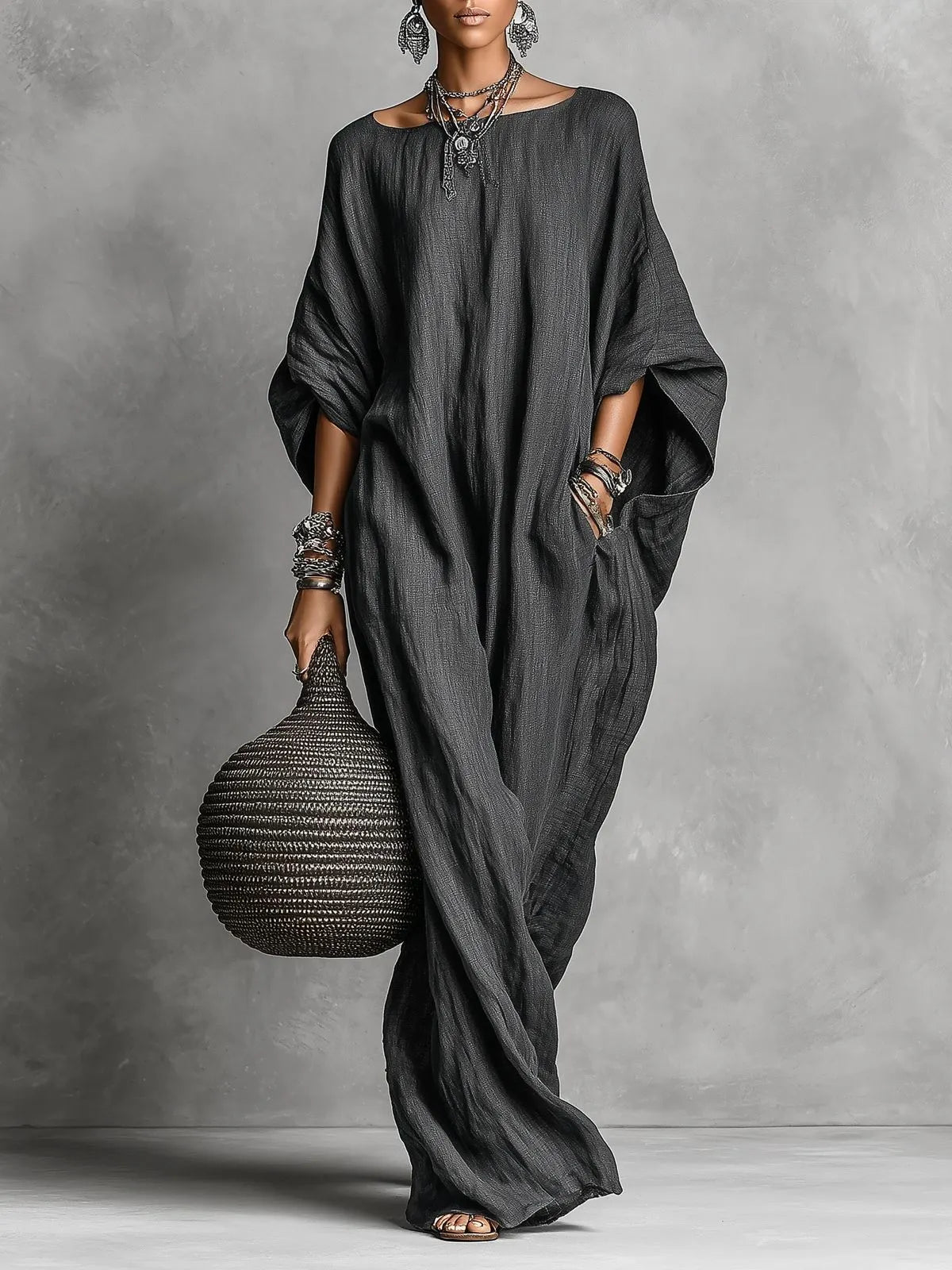 🔥 Limited Time Sale – 55% OFF Minimalist Casual Sleeveless Cotton And Linen Long Dress