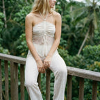 Lace Drawstring Halter Top, French Style, Relaxed, Comfortable, Sexy Women's Strapless Vest