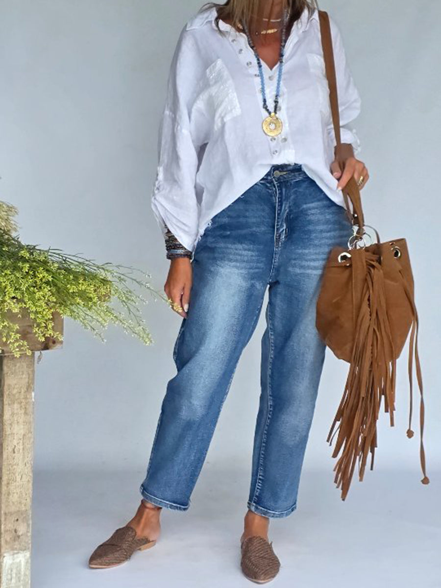 Casual & Cozy Washed Stretch Jeans