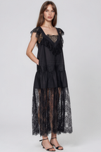 Karah Lace  Ruffle Maxi Dress