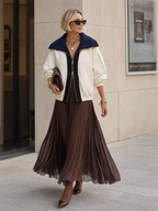 Sport Luxe Contrast Collar Bomber Jacket
