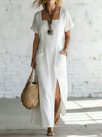 Women's Casual Comfortable Fit Slit Dress