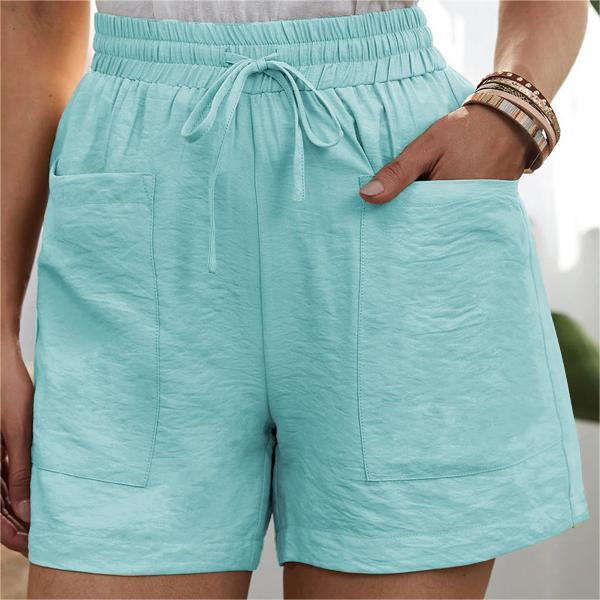 Solid Two Pockets Loose Casual Short Pants
