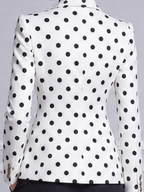 White Preppy Polka Dot Tailored Blazer