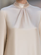 High Neck Long Sleeve Elegant Blouse