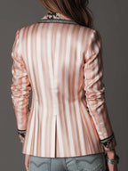 Bohemian Satin-Stripe Tailored Blazer