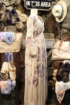 Lead Singer Beige Embo Flower Maxi Dress