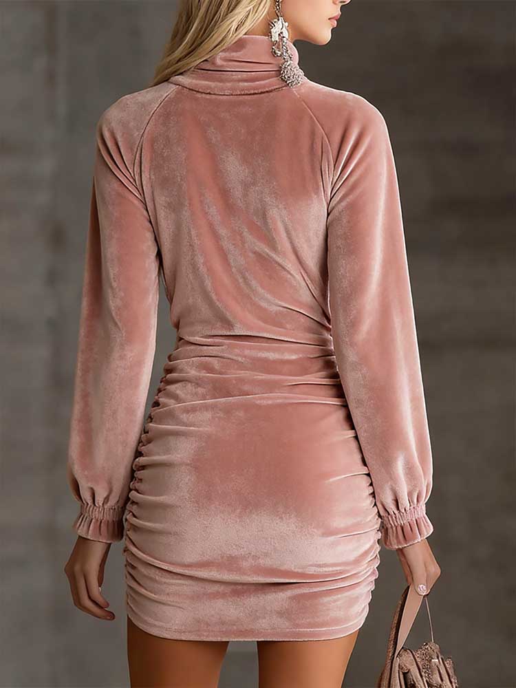 Retro High-end Velvet Material Body-hugging Dress