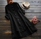Button Through High Low Hem Shirt Dress