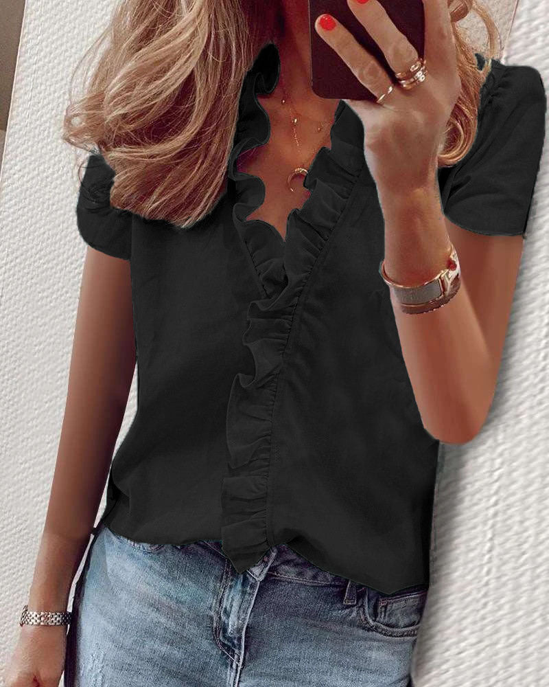 Long Sleeve Ruffled Shirt