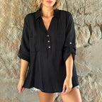 Solid Color Long Sleeve Casual Blouses
