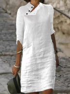 Women'S Three Quarter Sleeve Casual Dress
