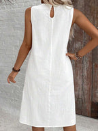 Women'S Solid Color Sleeveless Round Neck Casual Loose Midi Dress