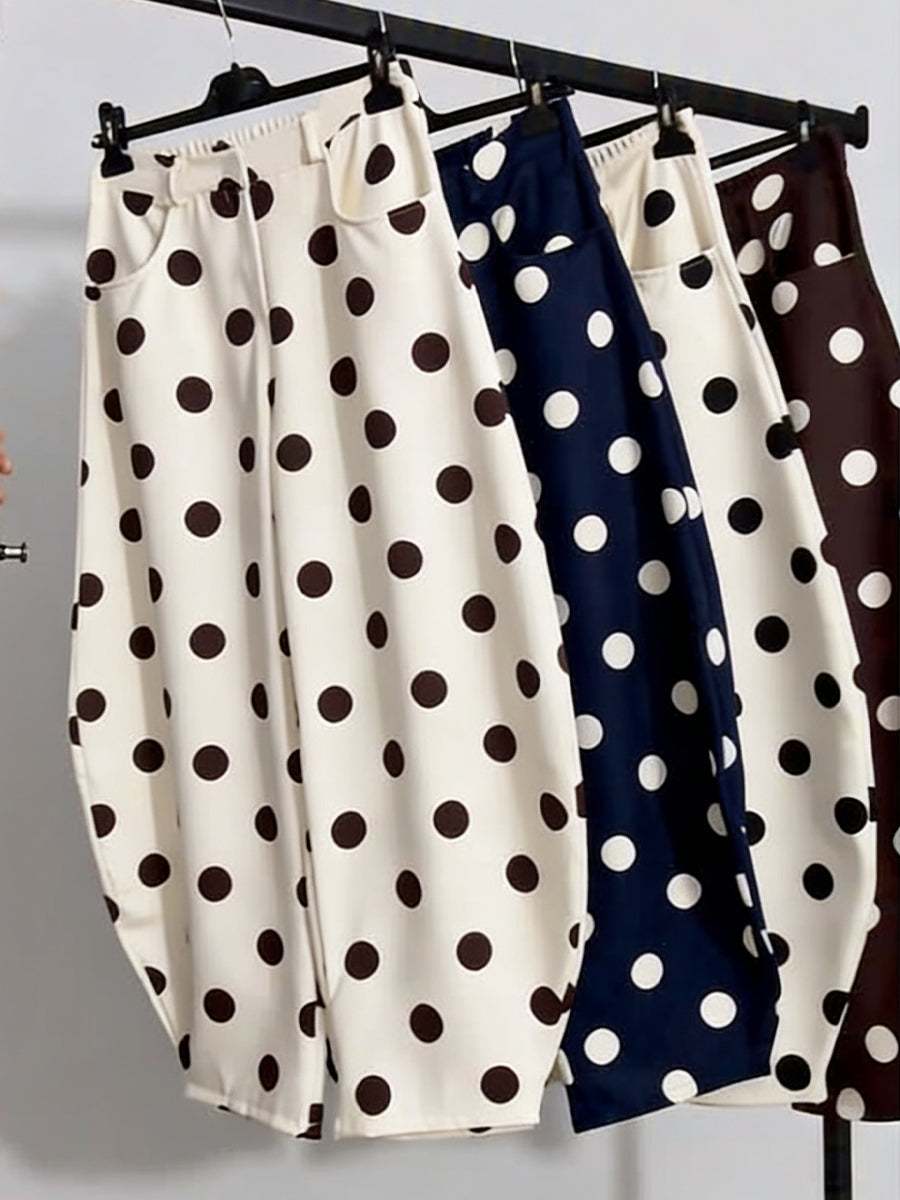 Stylish & Casual Polka-dot Lantern Trousers